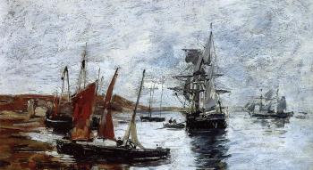 尤金 佈丹 Camaret, Boats on the Shore